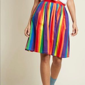Modcloth Aspiration Creation Rainbow Skirt